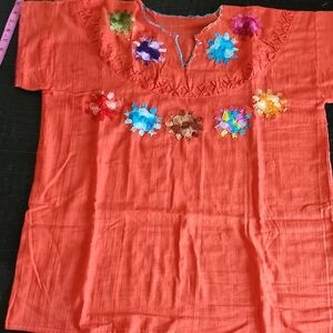 Vibrant Floral Embroidered Women's Blouse